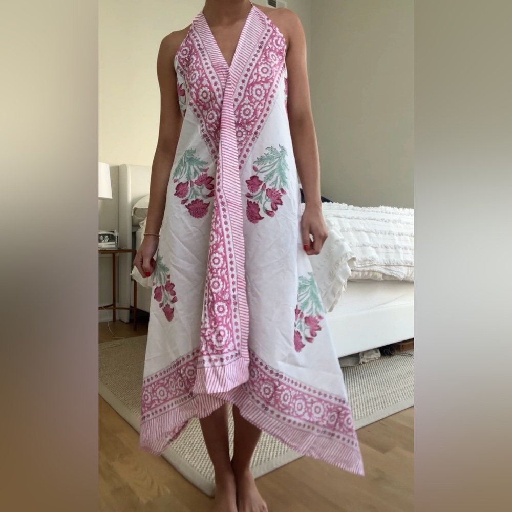 Victoria Dunn Coverup Dress Women’s Orange and Link and White